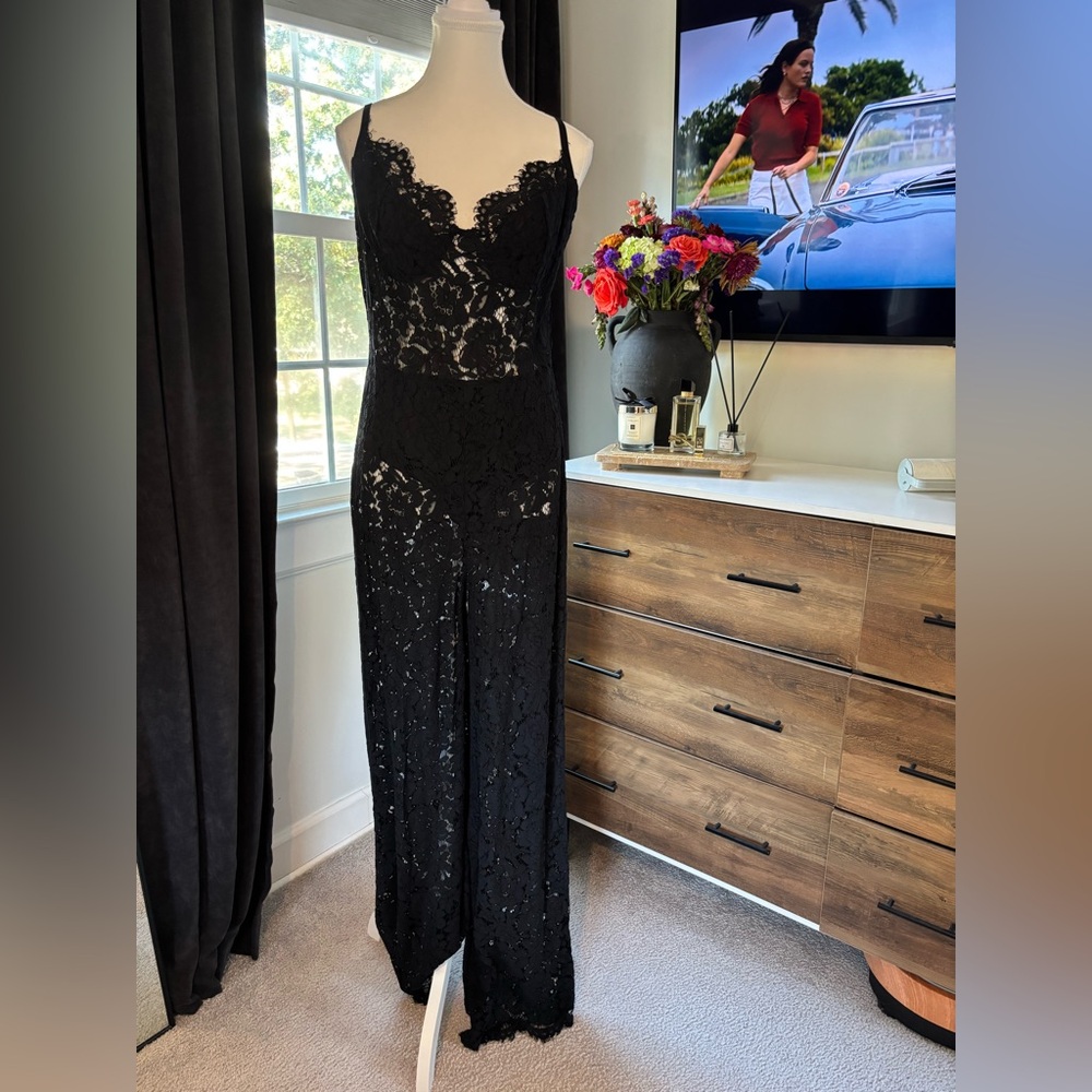 Fashion Nova Black Lace Jumpsuit